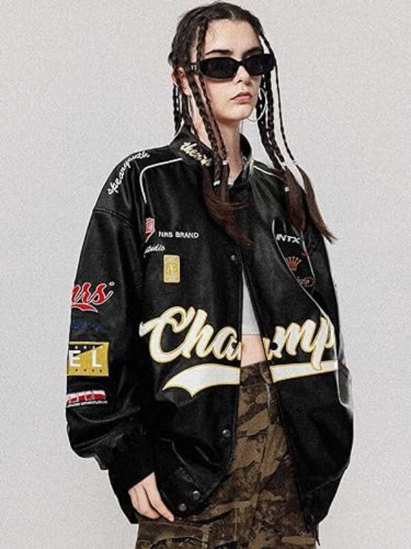 Aelfric Eden Jacket Vintage Racing Motorcycle Graphic Bomber Jackets Oversized Streetwear Jacket